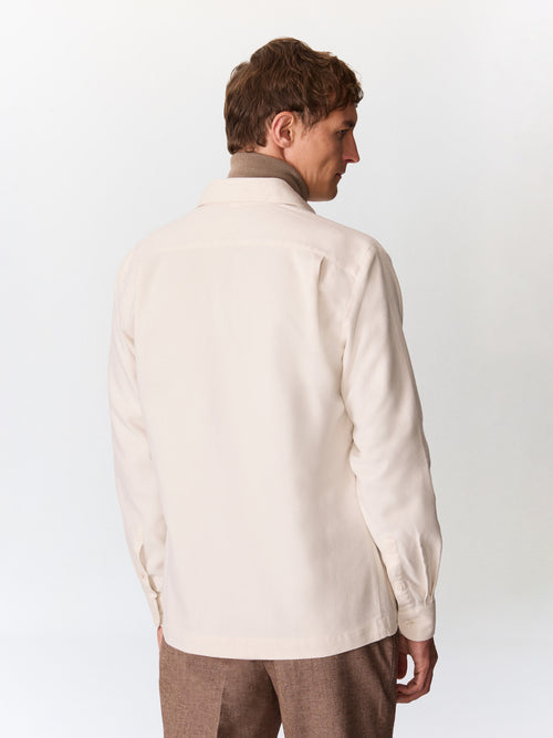 Surchemise loose en twill de coton écru - Father & Sons   - 2 