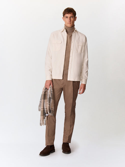 Surchemise loose en twill de coton écru - Father & Sons   - 5 