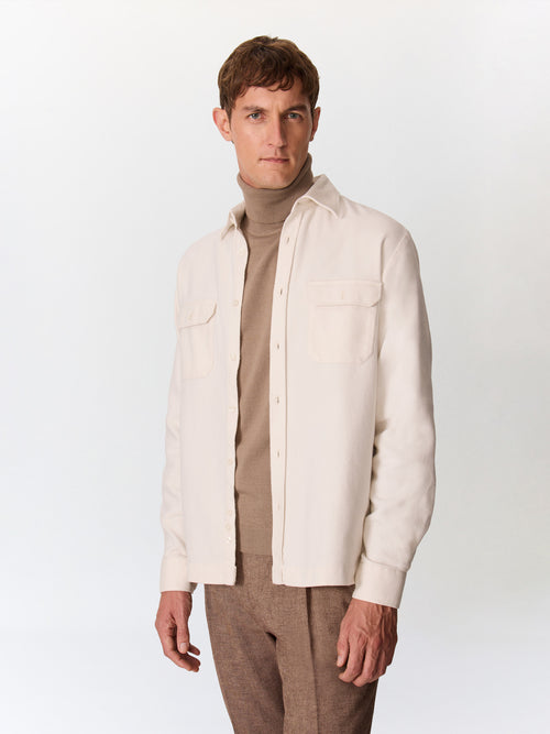 Surchemise loose en twill de coton écru - Father & Sons   - 1 