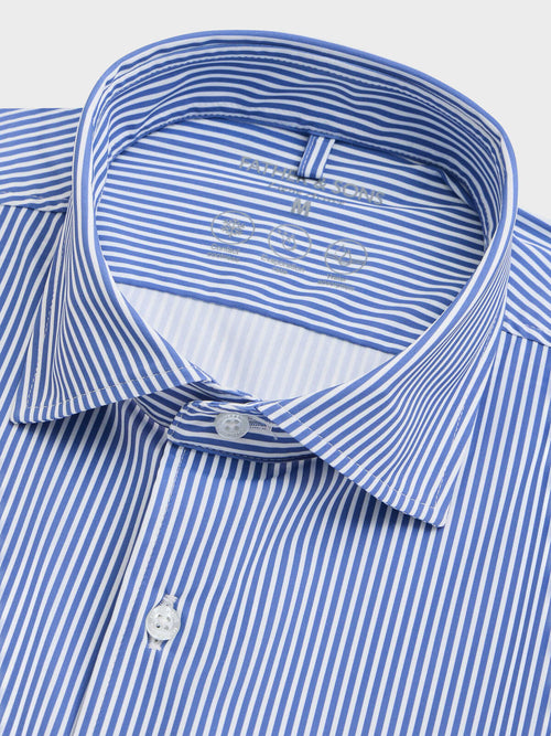 Chemise slim en jersey bleu marine à rayures - Father & Sons   - 2 