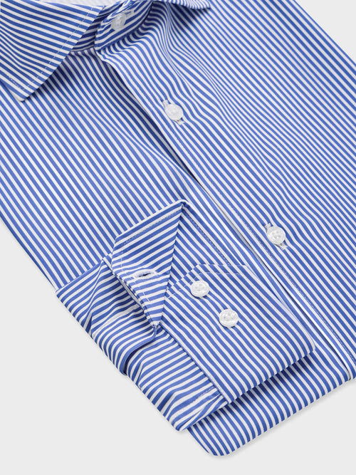 Chemise slim en jersey bleu marine à rayures - Father & Sons   - 3 