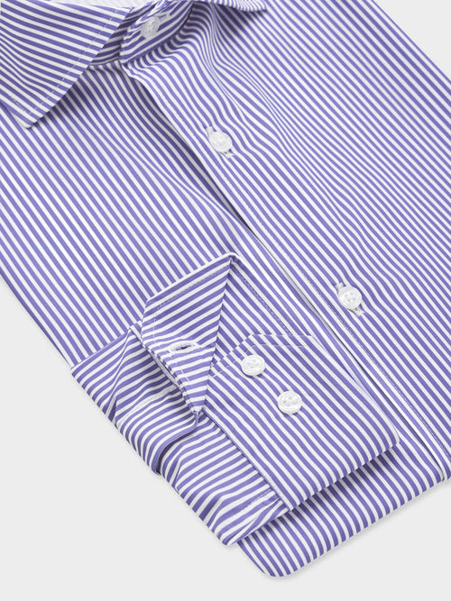 Chemise slim en jersey bleu marine à rayures - 2 - Father & Sons   - 11 