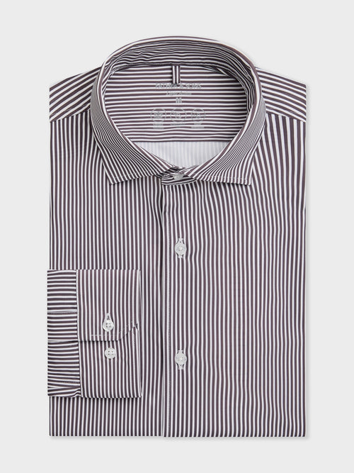 Chemise slim en jersey noir à rayures - Father & Sons   - 1 