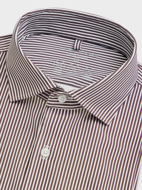 Chemise slim en jersey noir à rayures - 2 - Father & Sons   - 13 
