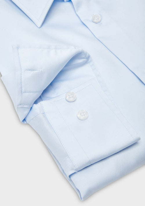 Chemise habillée Slim en satin uni bleue claire - Father & Sons   - 4 