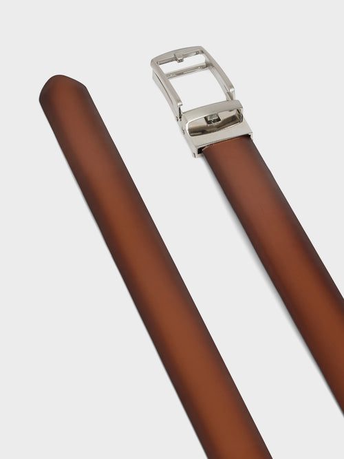 Coffret ceinture ajustable et 2 boucles en cuir cognac - Father & Sons   - 5 