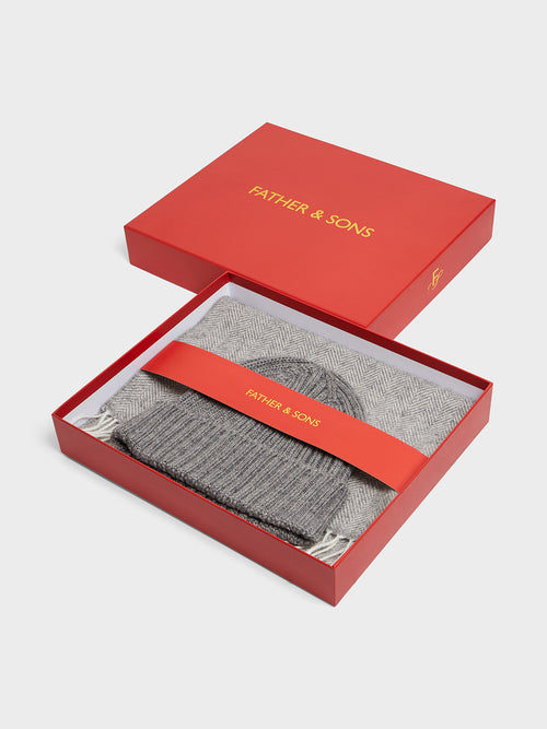 Coffret cadeau bonnet et écharpe gris - 2 - Father & Sons   - 2 