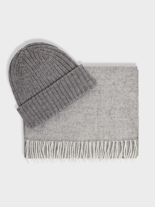 Coffret cadeau bonnet et écharpe gris - 1 - Father & Sons   - 5 