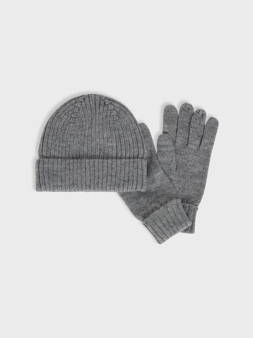 Coffret bonnet et gants gris - Father & Sons   - 2 