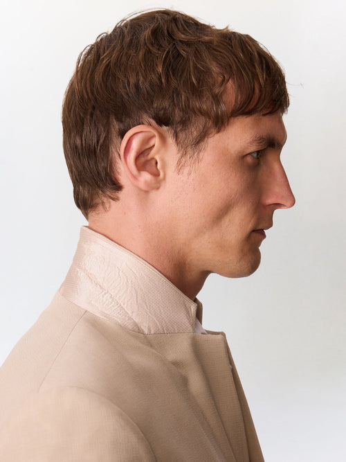 Costume 2 pièces slim en laine beige - Father & Sons   - 4 