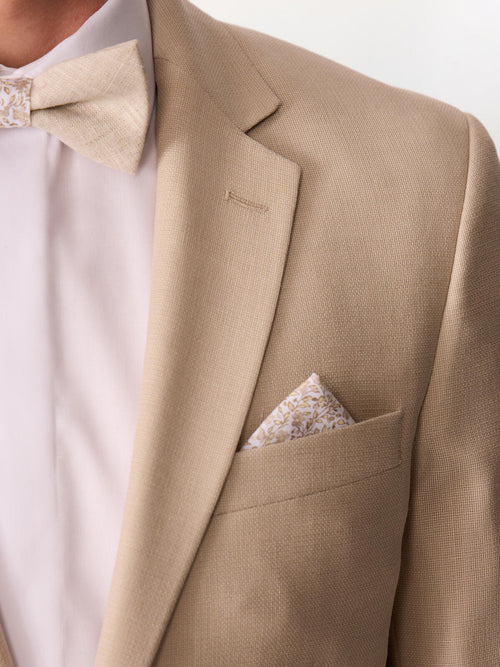 Costume 2 pièces slim en laine beige - Father & Sons   - 5 