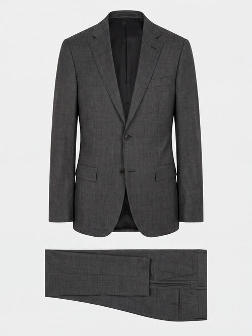 Costume 2 pièces slim en laine anthracite - Father & Sons   - 1 