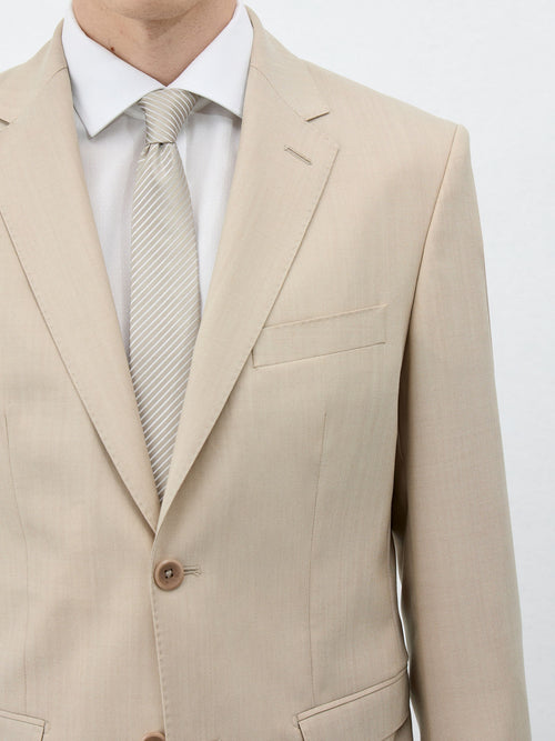 Costume 2 pièces Slim en laine beige - Father & Sons   - 6 