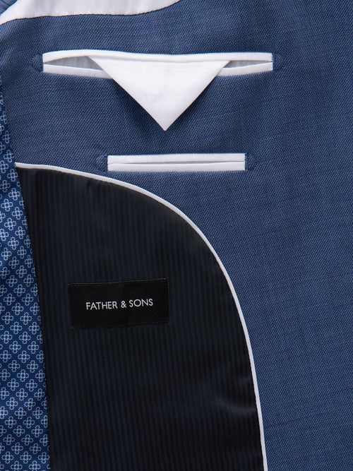 Costume 2 pièces Regular en laine bleu chambray - Father & Sons   - 5 