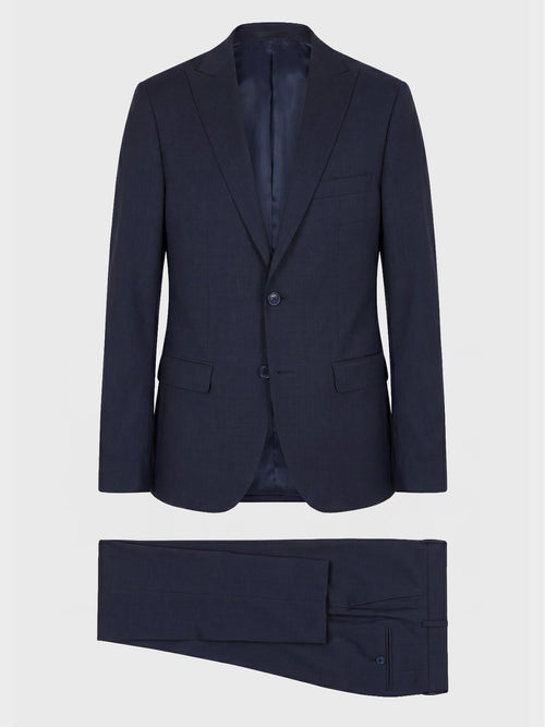 Costume 2 pièces slim en laine bleu indigo - Father & Sons   - 1 