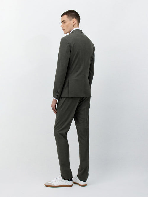 Costume 2 pièces Slim en laine stretch kaki - Father & Sons   - 2 