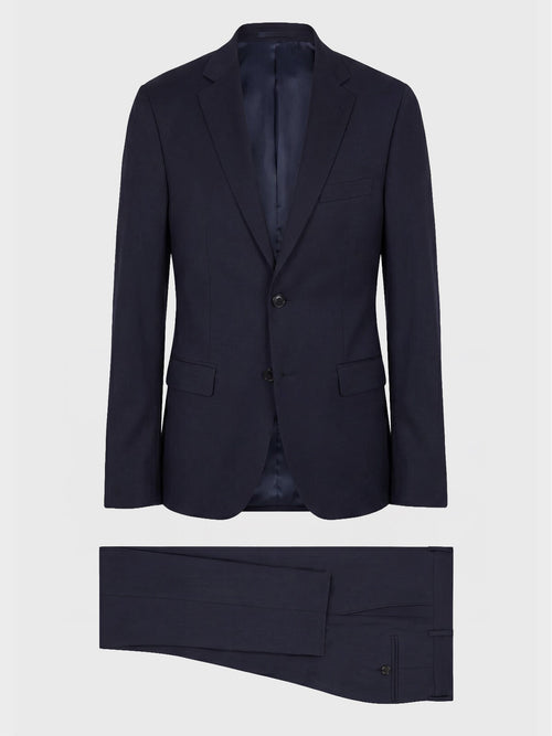 Costume 2 pièces slim en laine bleu marine - Father & Sons   - 1 
