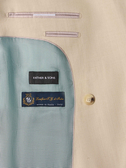 Costume 2 pièces croisé regular en laine beige - Father & Sons   - 7 