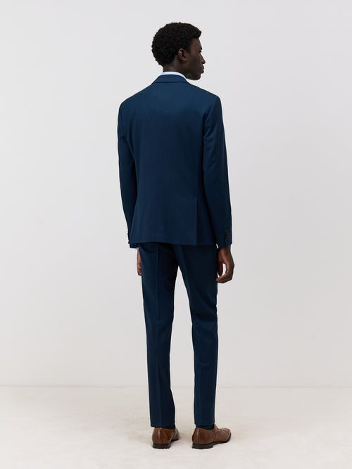 Costume 2 pièces regular en laine stretch bleu prusse - Father & Sons   - 2 