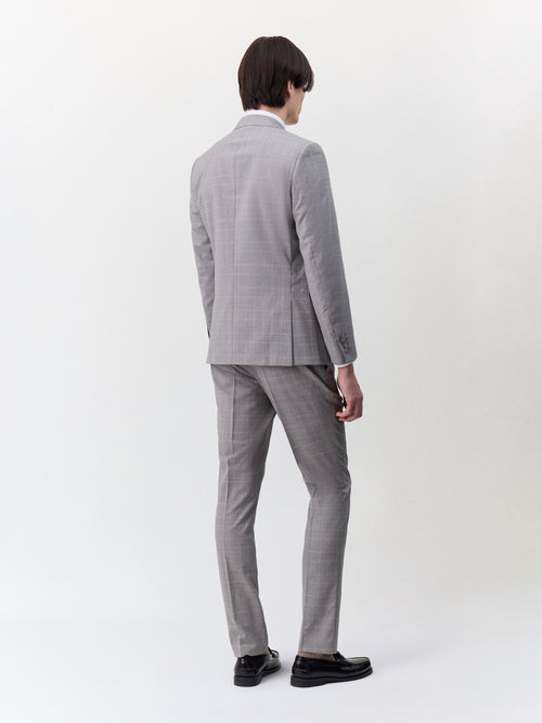 Costume 2 pièces slim en laine grise Prince de Galles - 2 - Father & Sons   - 12 