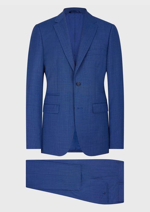 Costume 2 pièces Slim en laine unie bleu azur - 1 - Father & Sons   - 12 