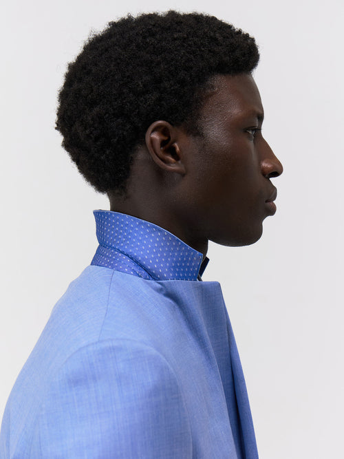 Costume 2 pièces Slim en laine bleu azur - Father & Sons   - 3 