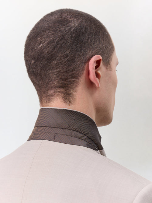 Costume 2 pièces slim en laine beige - Father & Sons   - 4 