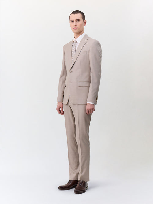 Costume 2 pièces slim en laine beige - 1 - Father & Sons   - 15 