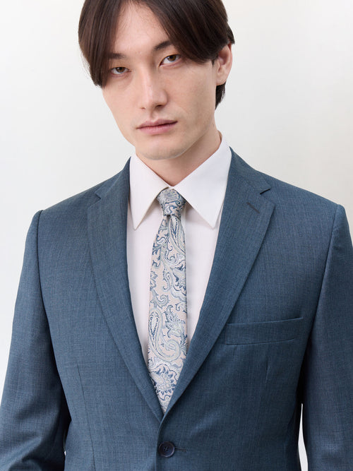 Costume 2 pièces regular en laine bleue - Father & Sons   - 4 