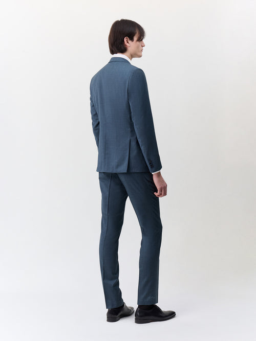 Costume 2 pièces regular en laine bleue - Father & Sons   - 2 