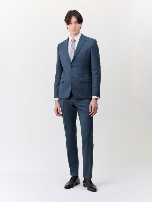 Costume 2 pièces regular en laine bleue - Father & Sons   -  