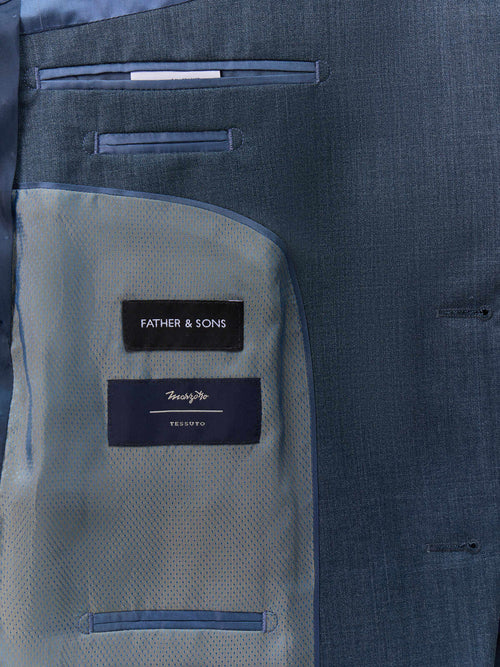 Costume 2 pièces regular en laine bleue - Father & Sons   - 7 