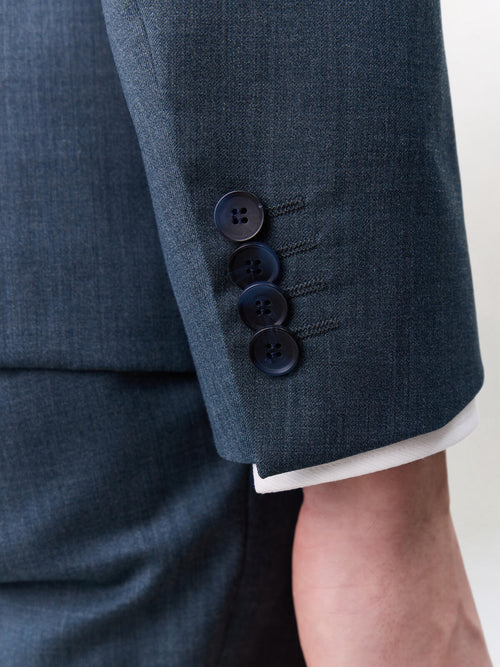 Costume 2 pièces regular en laine bleue - Father & Sons   - 6 