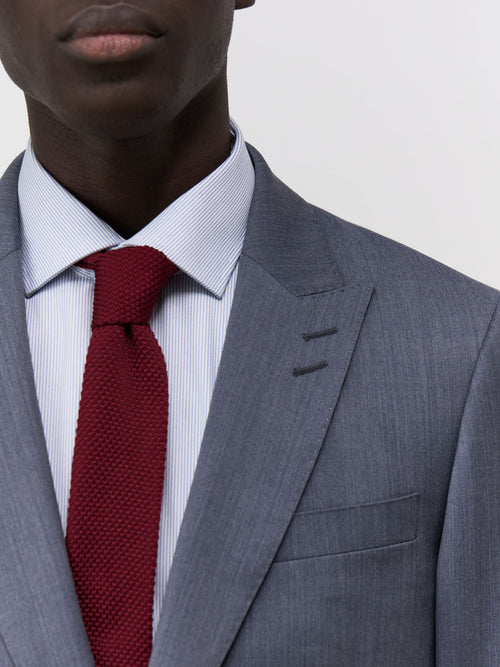 Costume 2 pièces Slim en laine bleu chambray - Father & Sons   - 6 