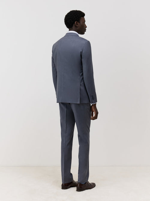 Costume 2 pièces Slim en laine bleu chambray - 2 - Father & Sons   - 11 
