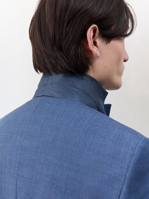 Costume 2 pièces slim en laine bleu chambray - Father & Sons   - 3 