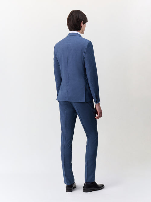 Costume 2 pièces slim en laine bleu chambray - 2 - Father & Sons   - 20 