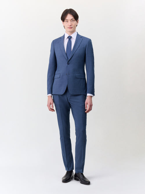 Costume 2 pièces slim en laine bleu chambray - 1 - Father & Sons   - 20 