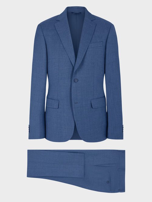 Costume 2 pièces slim en laine bleu chambray - Father & Sons   - 8 