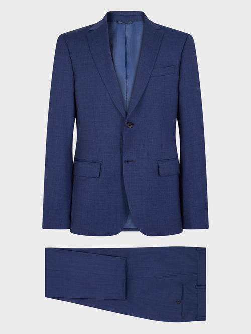 Costume 2 pièces slim en laine bleu cobalt - Father & Sons   - 8 