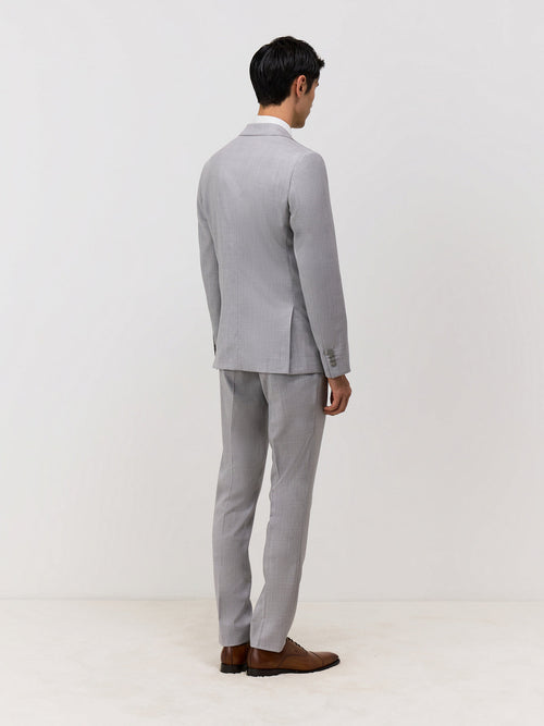 Costume 2 pièces Slim en laine gris clair - 2 - Father & Sons   - 14 