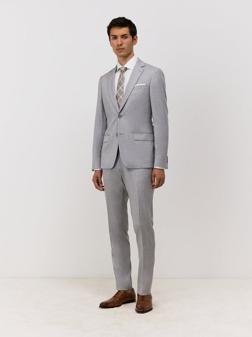 Costume 2 pièces Slim en laine gris clair - 1 - Father & Sons   - 14 