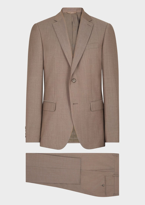 Costume 2 pièces Slim en laine unie taupe - Father & Sons   - 1 