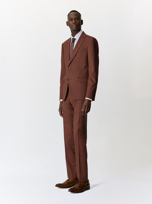 Costume 2 pièces slim en laine terracotta - 1 - Father & Sons   - 7 