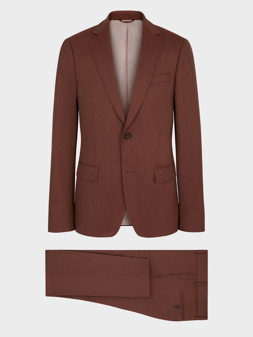 Costume 2 pièces slim en laine terracotta - 1 - Father & Sons   - 8 