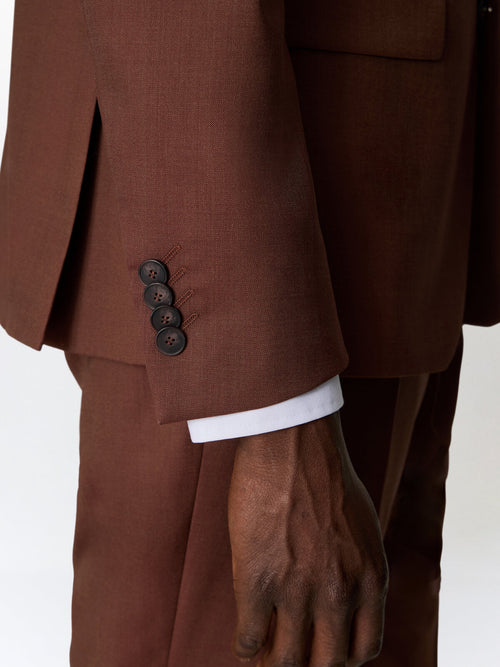 Costume 2 pièces slim en laine terracotta - Father & Sons   - 6 