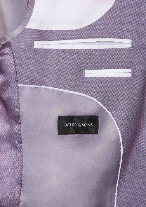 Costume 2 pièces Slim en laine unie violine - Father & Sons   - 3 