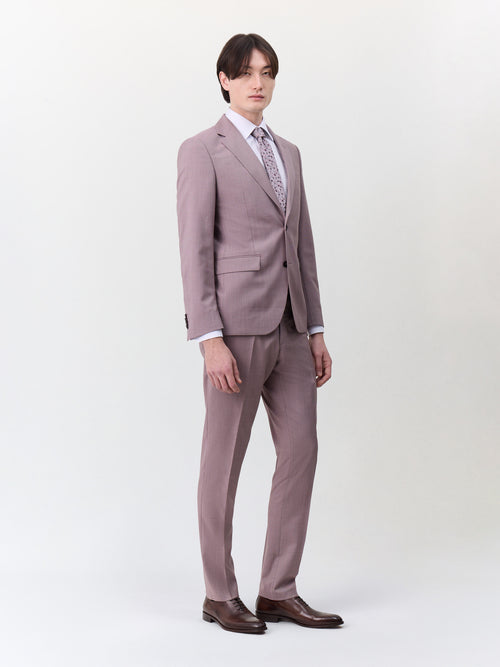 Costume 2 pièces slim en laine violette - 1 - Father & Sons   - 3 