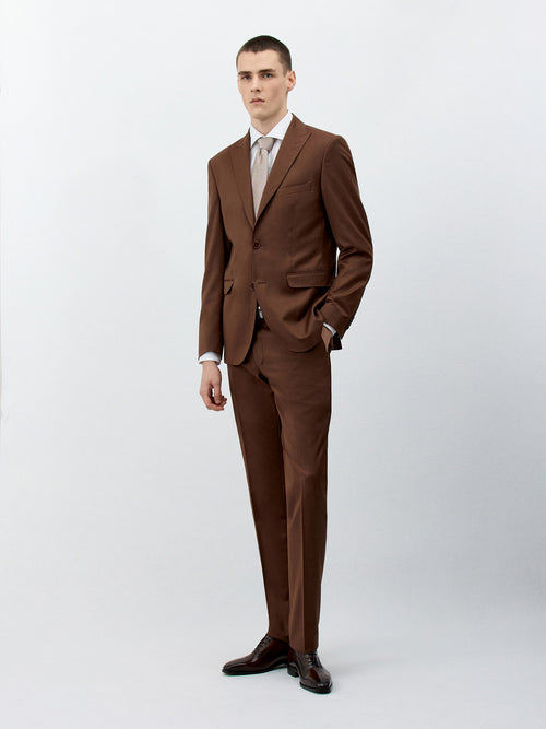 Costume 2 pièces Slim en laine terracotta - 1 - Father & Sons   - 14 