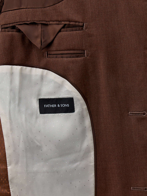 Costume 2 pièces Slim en laine terracotta - Father & Sons   - 5 